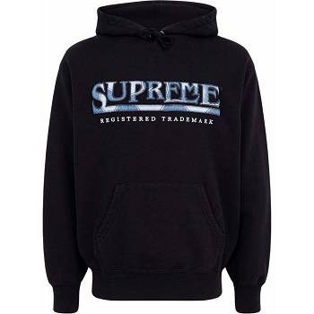 Black Supreme Logo Embroide Hoodie | Supreme 118WY